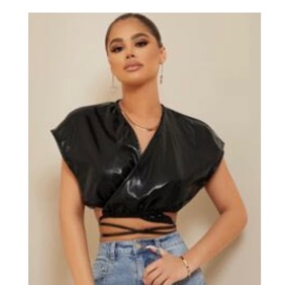 Leather crop top